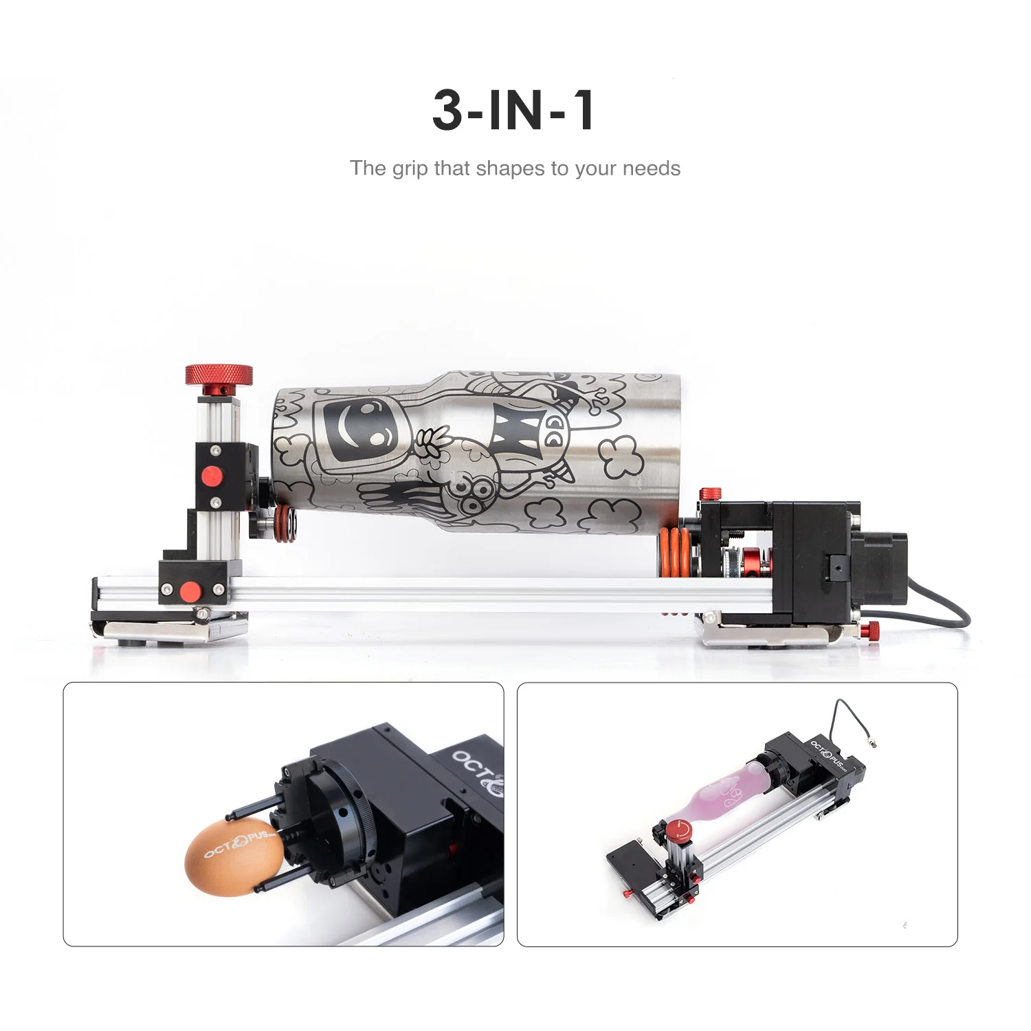 Octopus Duo 3-in-1 Roller & Chuck Laser Rotary Attachment - Image 3